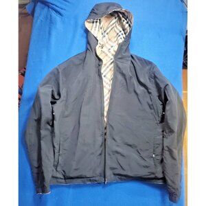 Burberry Black Hooded Lightweight Equestrian Knight Jacket Size Medium 180/96A